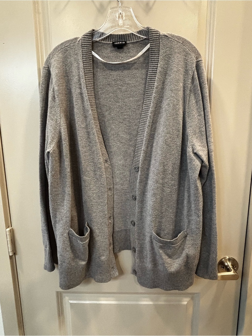 torrid Heather Gray Button-Front Pocket Cardigan